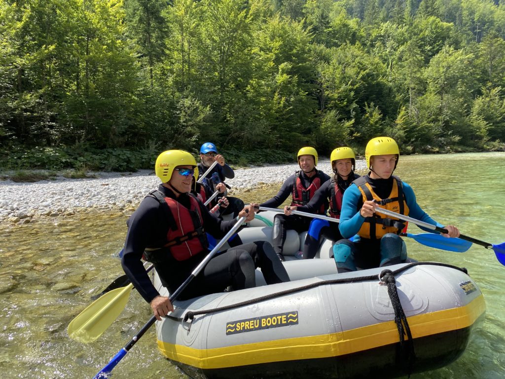 Családi rafting Salza lelkesen